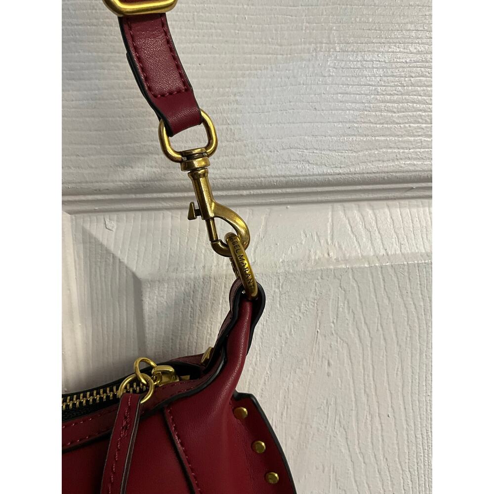 Oskan Moon Shoulder Bag - Isabel Marant - Leather - Red - Picture 8 of 10